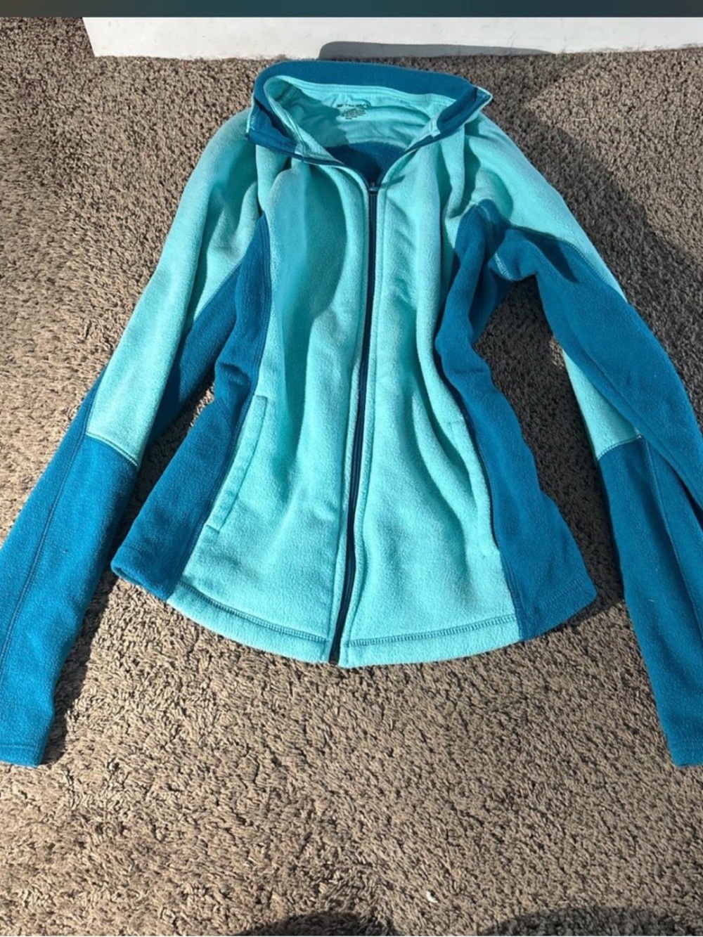 tek gear Two-Tone Teal Full-Zip Fleece Jacket